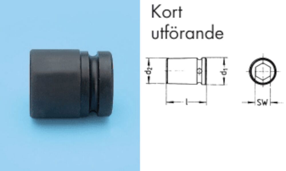 Krafthylsa 3/8" 32 mm