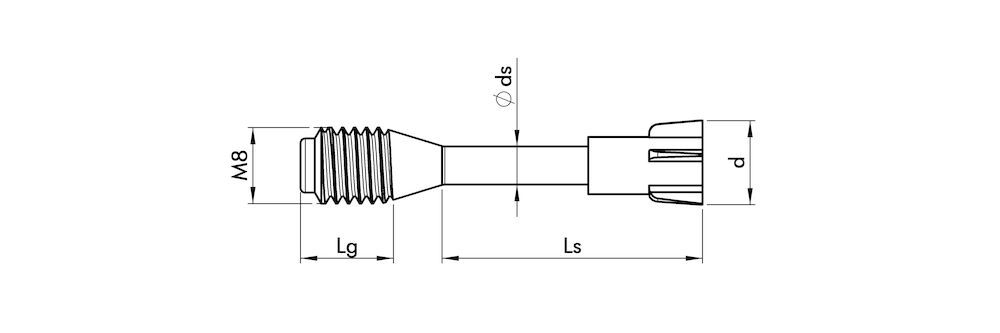 Gängbult M8 för betong