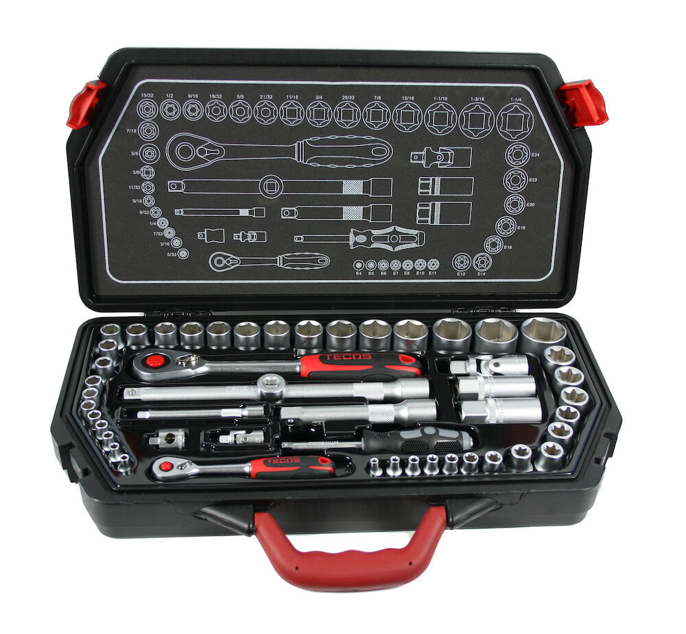 Hylsnyckelsats - 1/4" + 1/2" TECOS