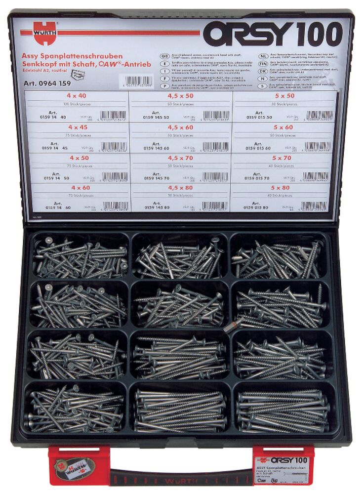 Träskruv ASSY®3.0 A2 TFT sortiment