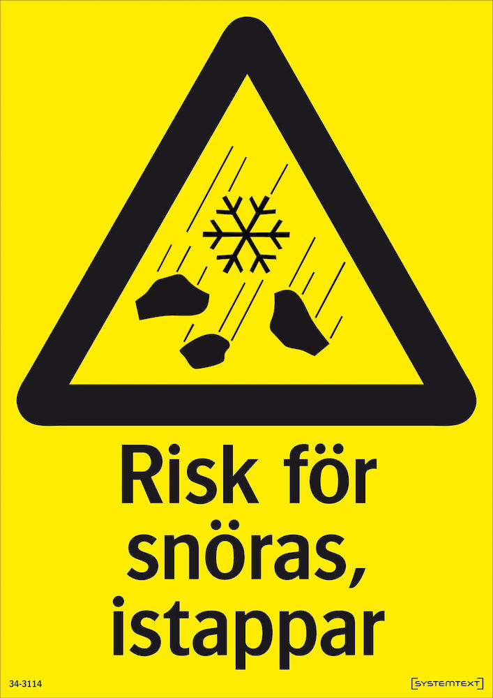 Skylt Risk för snöras