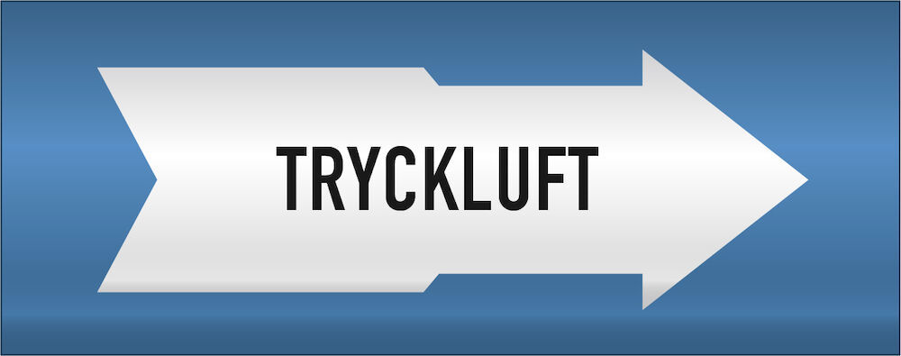 Rörmärkning Tryckluft 160 mm Systemtext