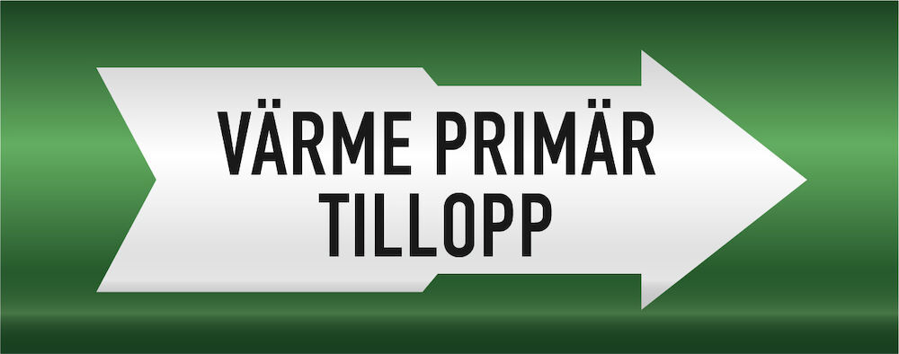 Rörmärkning Värme primär tillopp