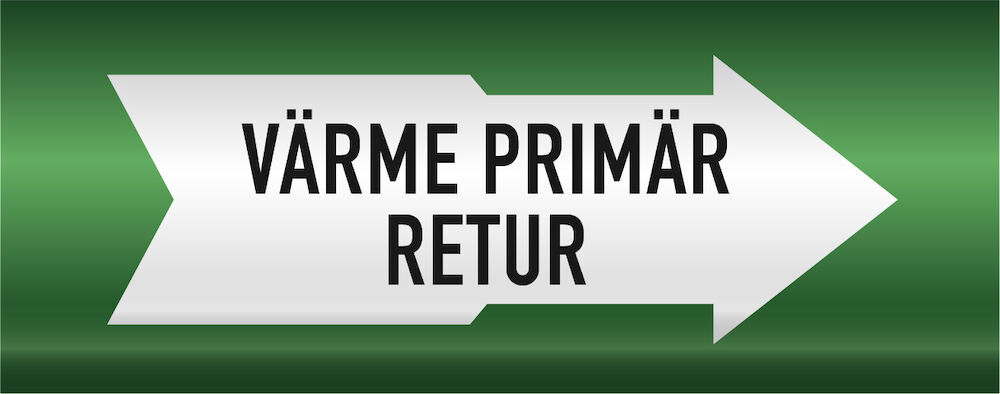 Rörmärkning Värme primär retur