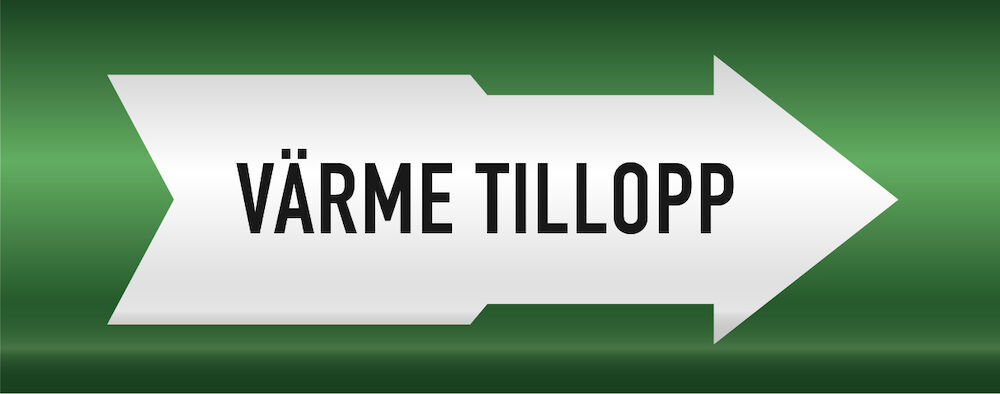 Rörmärkning Värme tillopp