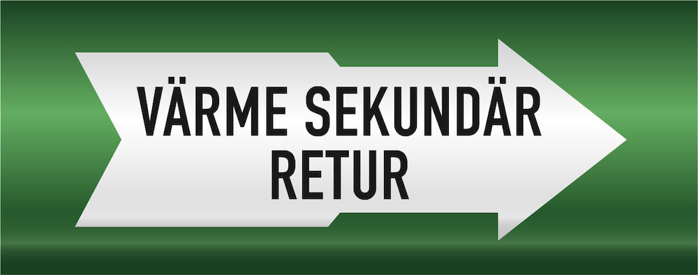 Rörmärkning Värme sekundär retur