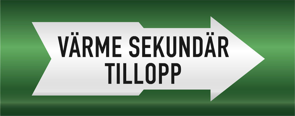 Rörmärkning Värme sekundär tillopp