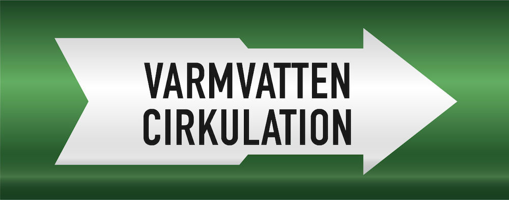 Rörmärkning Varmvatten cirkulation