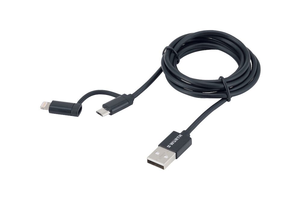 USB Laddkabel 2IN1 Micro och Lightning 1.2M