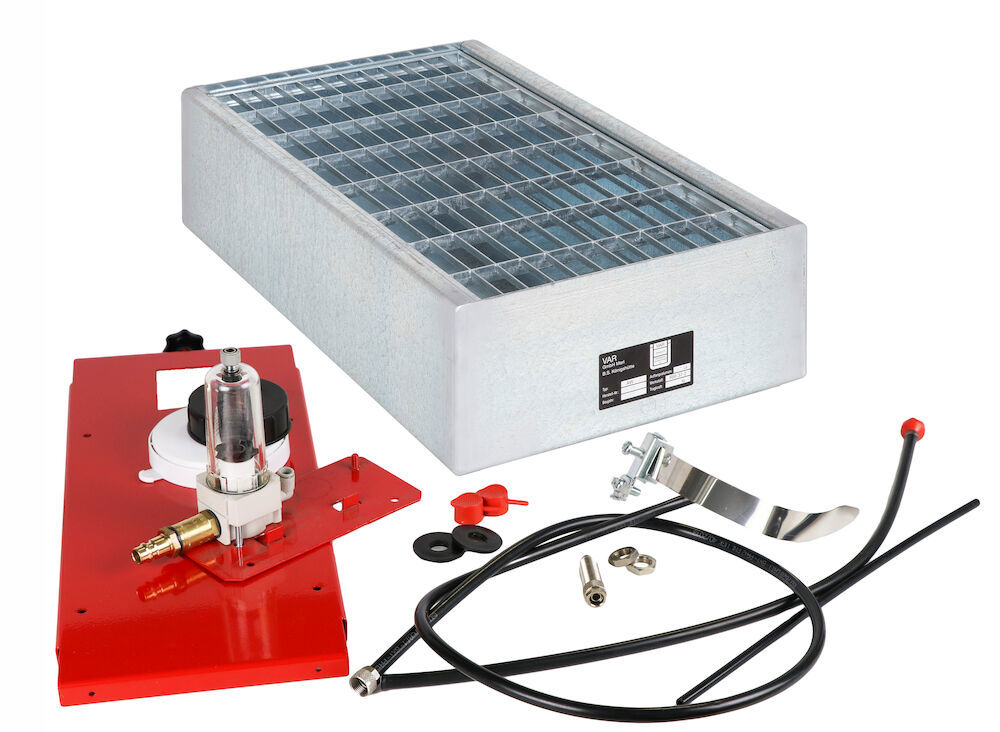 Montageplatta med uppsamlingskärl