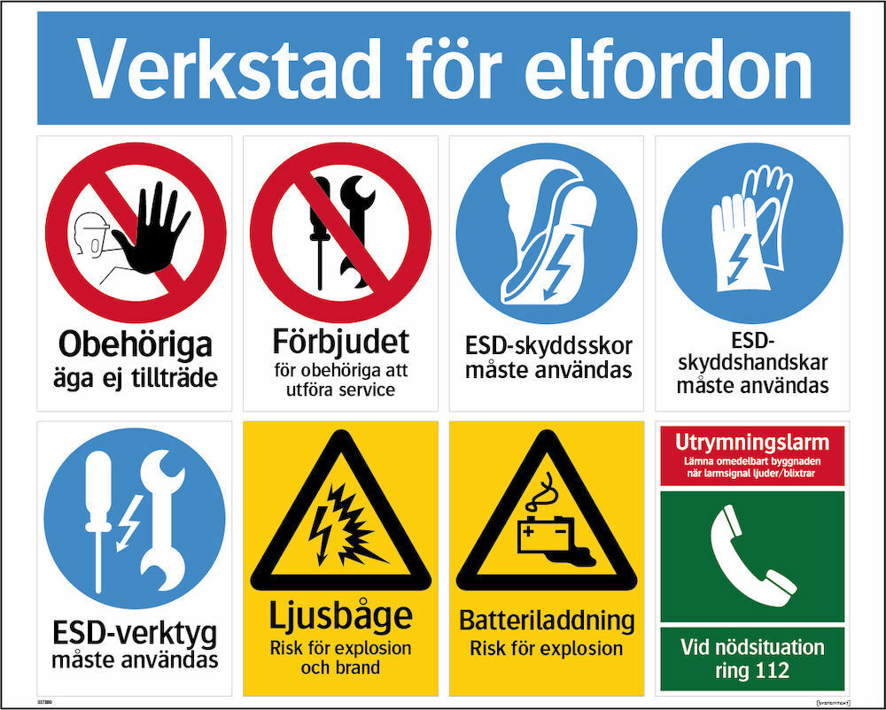 Skylt Verkstad för elfordon