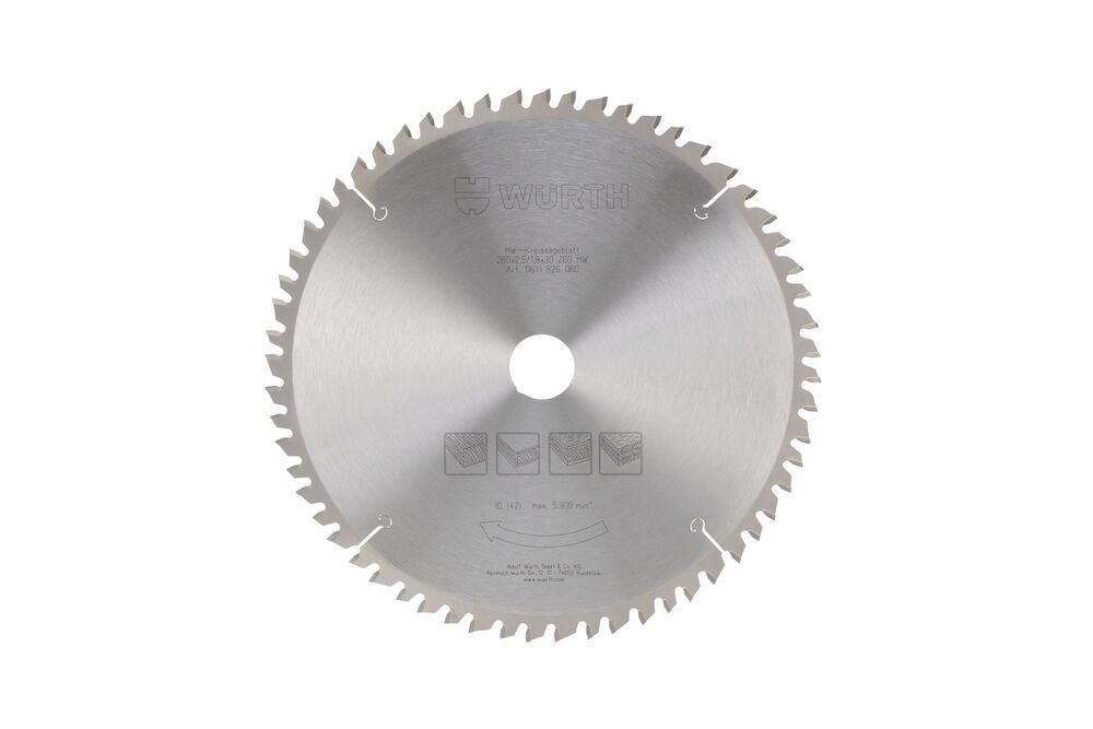 Cirkelsågklinga trä 260 mm