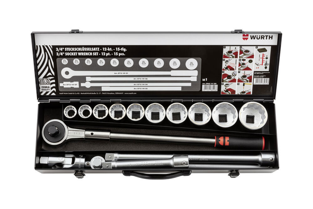 Hylsnyckelsats 3/4 12-kant