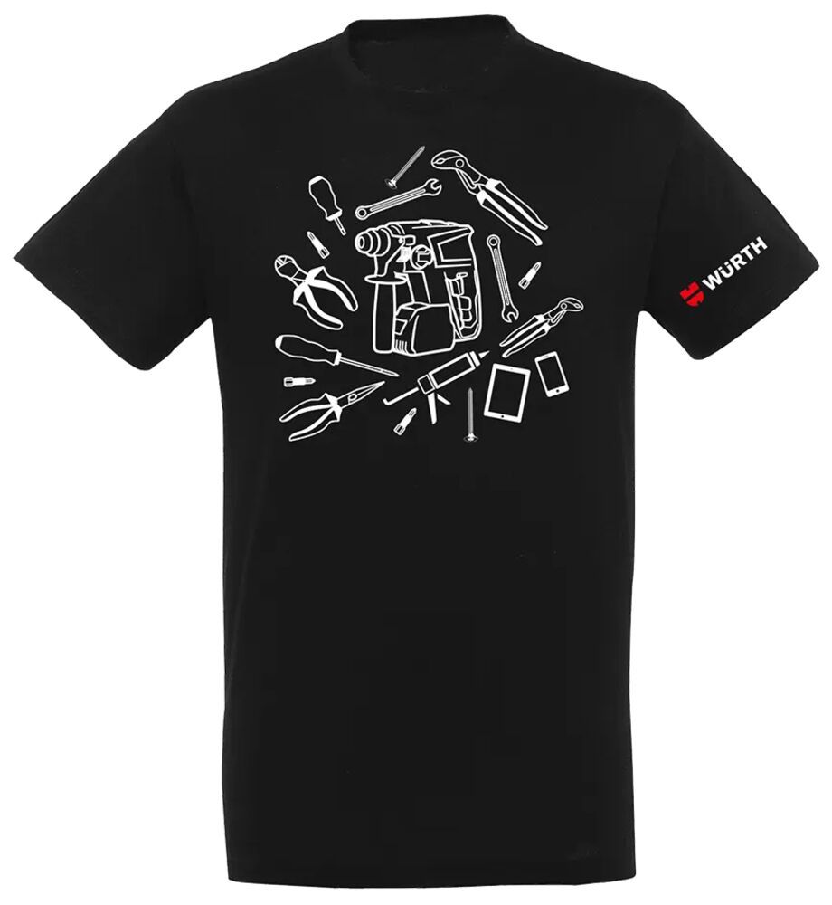 Svart t-shirt med verktyg, stl XL
